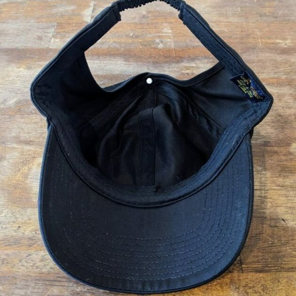 Vintage HEAD TO TOE Black Purple Hat Size Elastic Band Visor Ponytail LAS VEGAS - Picture 4 of 6